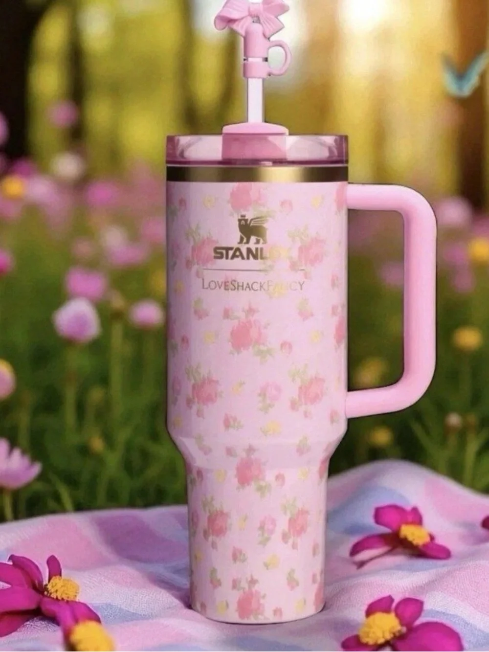 30oz Stanley X Love Shack Fancy Floral Quencher Ibza H2.0 Tumbler W/Gift Box - Picture 1 of 6